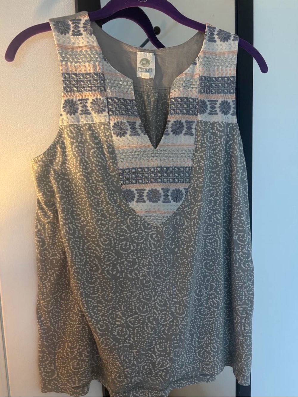 Anthropologie x TINY Embroidered V-Neck Tank